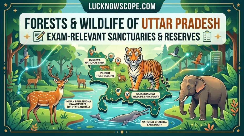 Forests and Wildlife of Uttar Pradesh Exam-Relevant Sanctuaries and Reserves