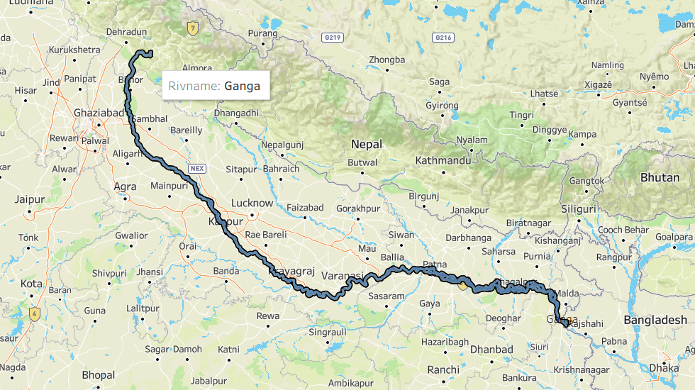 River Ganga Location Map